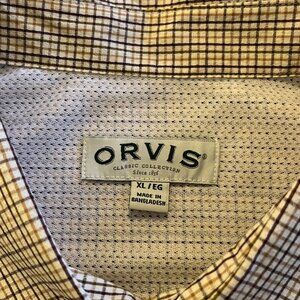ORVIS MEN'S SZ XL CASUAL SHIRT - VENTED MESH BACK - LONG ADJ. SLEEVES